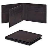 Brown Leather Wallet for Men | 9 Credit Card Slots | Bi fold | RFID Wallet Blocking | Gift for Men | Front Wallet
