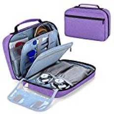 Damero Carrying Case for 2 Stethoscopes, Portable Stethoscope Case Compatible with 3M Littmann/ADC/Omron Stethoscope and Nurse Accessories, Purple