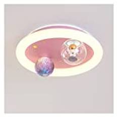 KSTORE Children's Room Planet Ceiling Light Dimmable Astronaut Cartoon Ceiling Lamp Boys Girls Bedroom Light,Pink White Light,50CM