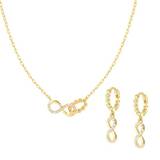 Lovecloud Gold Plated CZ Infinity Jewellery Set