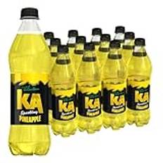 KA Caribbean 12 Pack Sparkling Pineapple Soda Flavoured Drink, Authentic Jamaican Recipes - 12 x 500ml Bottles - Drink on the Go