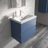 Hudson Reed Urban 600mm Wall Hung 2 Drawer Vanity Unit with Ceramic Basin in Satin Blue