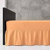 Egypto Plain Dyed Deep Fitted Valance Sheet Super King – Easy Care Soft & Durable Fitted Sheet with 30 cm Deep Frill – Breathable – Fit Over Mattress – Machine Washable (Super King,Peach)
