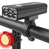 BIKIL Bike Lights Set Front and Back, USB C Rechargeable 6400 mAh Super Bright 2400 Lumen Bicycle light,Easy to Install Bike Headlight and Taillight Combinations,Road and Mountain Cycling Light