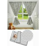 Nursery 2pc cot bedding set with matching curtains big white stars on grey