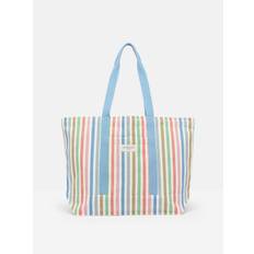 Promenade Pastel Striped Canvas Beach Bag