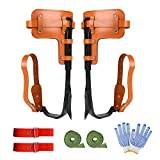 Tree Climbing Equipment, Tree Climbing Tool, Crampons, Height Adjustable and with Cowhide Strap, Tree Crampons, Climbing Trees Artifact, Non-Slip Climbing Spike Set for Forest Camping, Fruit
