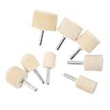 FOMIYES Set Kit Head Replacement Pedicure Manicure Polish Electric Wool Buffer Buffing Wheel Nail for Pad Salon Machine Tools Felt Drill Jewelry Replaceable Home File Polishing Beige