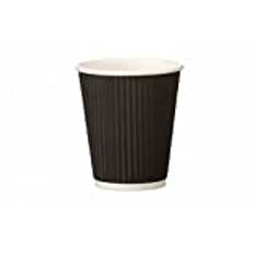Go-Pak Pack of 50 - 12oz (340ml) Black Triple Wall Ripple Paper Coffee Cups