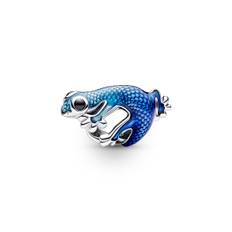 Pandora Metallic Blue Gecko Charm - Enamel / Sterling Silver / Man-made Crystal