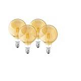 LEDVANCE Smart Led Lamp With Bluetooth, Filament Globe Gold, E27, Dimmable, Warm White (2400 k), Replaces Incandescent Lamps With 50 W, Controllable With Alexa, Google And Apple, Smart + Bt, Pack Of 4