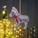 Donkey With Scarf Metal Hanging Christmas Decoration - One Size