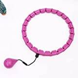 Pink 2 in 1 Abdomen Exercise Fitness Hoop VATTIKO4U Smart Weighted Hoola Hoops for Adults Weight Loss 24 Detachable Knots for Adults&Kids 