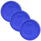 Pyrex Bundle - 3 Items: 7201-Pc 4-cup cadet Blue Plastic Food Storage Lids