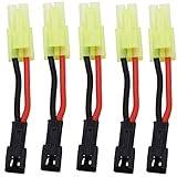 Blomiky 5 Pack SM-2P Female to Male Mini Tamiya Plug Battery Adapter Cable Replacement for Force1 Velocity H102 X RC Boat and H110 H112 H122 RC Boat SM-2P Adpater 5