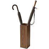 BerbO Umbrella stand Japanese Style Umbrella Stand Wood Fabric, Entryway Home Office Square Storage with Drain Tray, 15 X 15 X 47 Cm