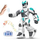 Control Robot for Kids Extra Large, 15.4" Programmable RC Robot Toy Gesture Sensing & Voice Control(White)