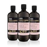 Baylis & Harding Goodness Rose & Geranium Natural Body Wash, 500 ml (Pack of 3) - Vegan Friendly
