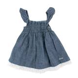 Amore Amore Girls 3 Years Gathered Laced Denim Dress Size 3 Years