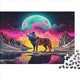 Wild Wolf King 3D Jigsaw Puzzles 1000 Pieces for Adults Jigsaw Puzzles for Adults 1000 Piece Puzzle Educational Games Unsolved Puzzle 1000pcs (75x50cm)
