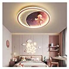 KSTORE LED Ceiling Light Cartoon Astronaut Dimmable Ceiling Lamp Children's Room Bedroom Study Room Illuminate,Pink Dimmable,50CM