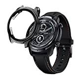 KONEE Case Compatible with TicWatch Pro 3, Soft TPU Slim [Anti-Scratch] Protective Cover for TicWatch Pro 3 - Black