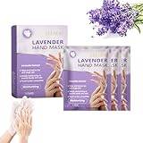 Hand Mask Moisturizing, Hand Spa Mask Infused Collagen, Serum, Vitamins, Natural Plant Extracts for Dry, Cracked Hands, Deep Repair Whitening Anti-Aging Hand Mask, Repair Rough Skin (1 Box/3 Pairs)