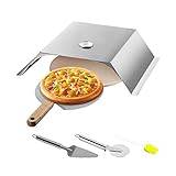 13 Inch Pizza Oven Kit Stainless Steel Including Pizza Chamber Easy to Operate Outdoor Gardens Terraces Home Use