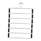 VILLFUL 6 Tier Hanger Pants Hanger Metal Clothes Hangers Jean Hangers Collapsible Clothing Rack Clothes Rack Heavy Duty Pants Clip Sapce Saving Racks Storage Organizer Polyester