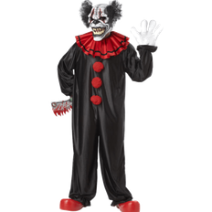 Mens last laugh evil clown with ani-motion mask halloween fancy dress costume