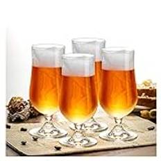 UNbit Beer Glasses Classic Beer Glasses Beer Glasses Sets 340ml Beer Mug Tulip Style Glass Multifunctional Glasses for White Or Red Wine Or Champagne Craft Beer Cups for Bar Pub(Size:4)