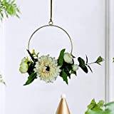 Garland for Fireplace Mantel 6 Feet Geometric Style Wall 3D Metal Flower Nordic Holder Decor Geometric Mounted Home Home Decor (A, One Size)