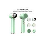 (Green LED Display) Ultrasonic Electric Face Cleansing Brush Hot Cool Sonic Facial Exfoliating