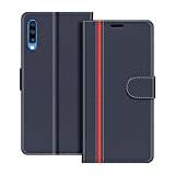 COODIO Samsung Galaxy A70 Case, Samsung A70 Phone Case, Galaxy A70 Wallet Case, Magnetic Flip Leather Case For Samsung Galaxy A70 Phone Cover, Dark Blue/Red
