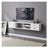 tv stands Living Room TV Shelves,Wall-Mounted Floating TV Stand Entertainment Media Console Center Large Storage Cabinet for Home Office tv cabinet (Color : White, Size : 150 * 24 * 28cm)