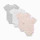 MORI Short Sleeve Baby Bodysuit 4 Pack
