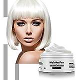HaiolorPro White Temporary Hair Colour Dye Wax Washable，Non Permanent Coloured Hair Spray for kids, Hair Makeup Paint Wax for Parties or Cosplay, Hair Coloring Products No Messy (White)