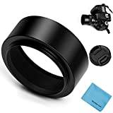 Fotover 40.5mm Metal Standard Screw-in Standard Lens Hood with Centre Pinch Lens Cap for Canon Nikon Sony Pentax Olympus Fuji Sumsung Leica Camera +Cleaning Cloth