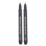 2pc 5ml Black Nail Pen Nail Enhancement Tools 3D Paint Pen Nail Tracing Point Flower Pen Nail Brush DIY Nail Polish Pen Clutch Nails as If (B, One Size)