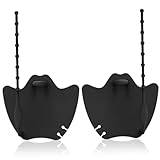 Hand Paddles For Swimming Adult,Swim Hand Paddles 1 Pair Webbed Anti-Slip Soft Silicone Swim Paddles With Adjustable Straps Hand Fin Swimming Strength Training Aid (Black)