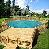OKUOKA Rainproof Pool Cover Swimming Pool Cover Winter Heavy Duty Inground Swimming Pool Safety Cover with Brass Anchors, Stainless Steel Springs, 9m - 2m Round (Size : 18ft/5.5m)