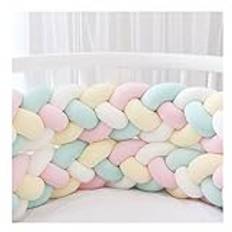 Crib Bumpers Padded Cushion Soft Knot Pillow nursing pillow Cot Bed Bumper Knotted Head Guard 4 sharesBumper Crib Cradle Knot Braid Pillows,B,4.2 m