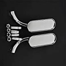 ROXTAN Side Mirrors 2XMotorcycle Rearview Mirror Square Oval Side Mirror For Harley Touring Electra Glide Dyna Fatboy Softail Breakout Sportster XL (Color : Chrome)