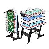 4Ft 4 in 1 Multi Sports Game Table-Table Football, Pool Table, Table Tennis Table,Heavy Duty Indoor Family Games Play Sports Fun Gifts