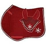 Horses Christmas 006 Saddle Pad + Cap Set – Red-207 – COB, Style and Comfort for Your Horse by Tosoni Selleria