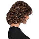 Hair Softener Synthetic Hair Natural Hair Short Wig Wig Brown Fashion Fluffy Wigs Beautiful wig Curl Enhancer for Wavy Hair (Brown-4, One Size)