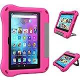 Fire HD 10 Tablet Case for Kids(2021 Release,11th Generation) Amazon Kindle Fire HD 10 Plus Case for Kids Specially Strengthened Four-Corner Double-Layer Shock Kids 10 inch Cover with Bracket,Rose