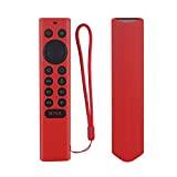 Protective Silicone Remote Cover for NVIDIA Shield TV Pro/4K HDR Remote Controller Washable Anti-Lost Remote Case with Remote Loop-Red