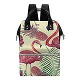 Watercolor Flamingo Leaves Large Capacity Bag Laptop Backpack Travel Back Pack Business Daypack Computer Bags