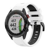 For Garmin Approach S62 22mm Two-Color Sports Silicone Watch Band(White+Black)
